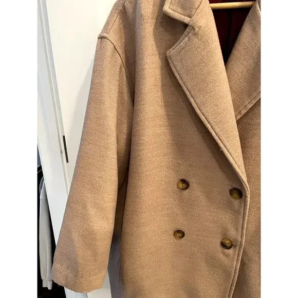 Free People Size Medium Oversized Tan Slouchy Coat Blazer - Picture 4 of 11